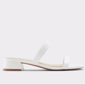 ALDO White Biliwen Slide Sandal with Block Heel